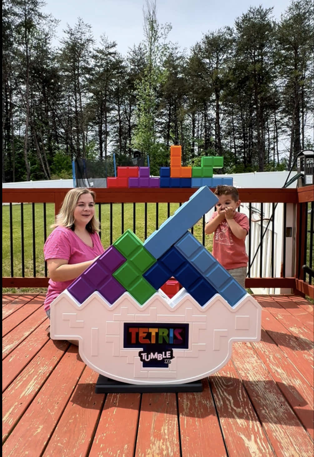 One wrong block and it’s all over with my 4 year old son! #blocks #stackingame #challenge #tetris #gianttetris #outdoorgames #familygames 
