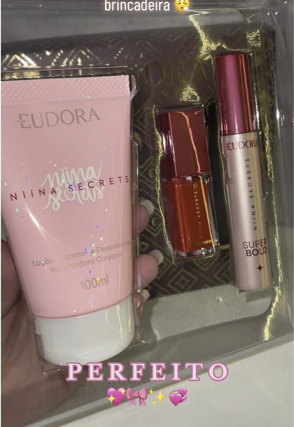 Impossivel não se apaixonar nesse kit da Niina 🥹💖 Rico em detalhes ✨ #kitniinasecrets #niinasecrets #presenteeudora  @NiinaSecrets @eudora 