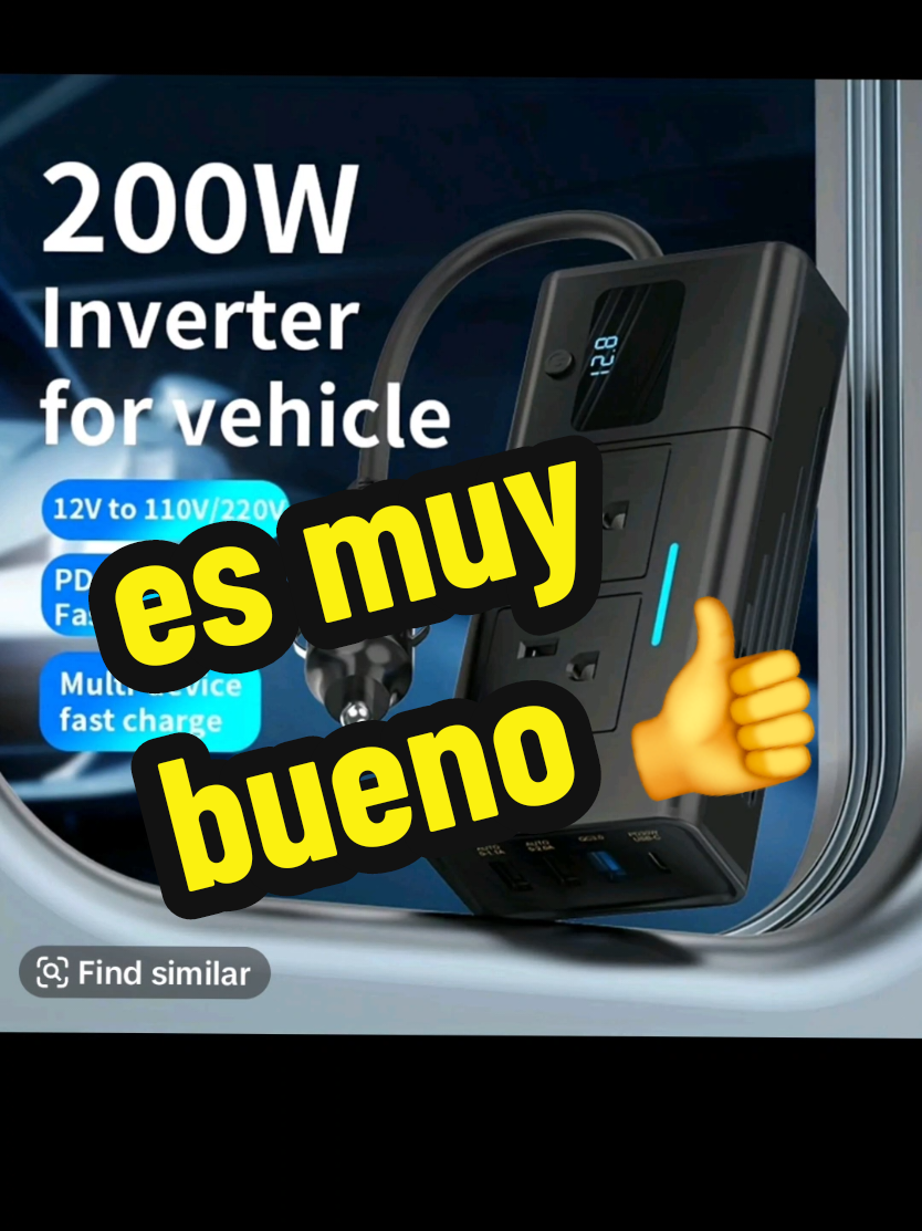 convertidor de corriente de 200w para el carro #viralvideo #men #car #inverter #accessories #set #work 