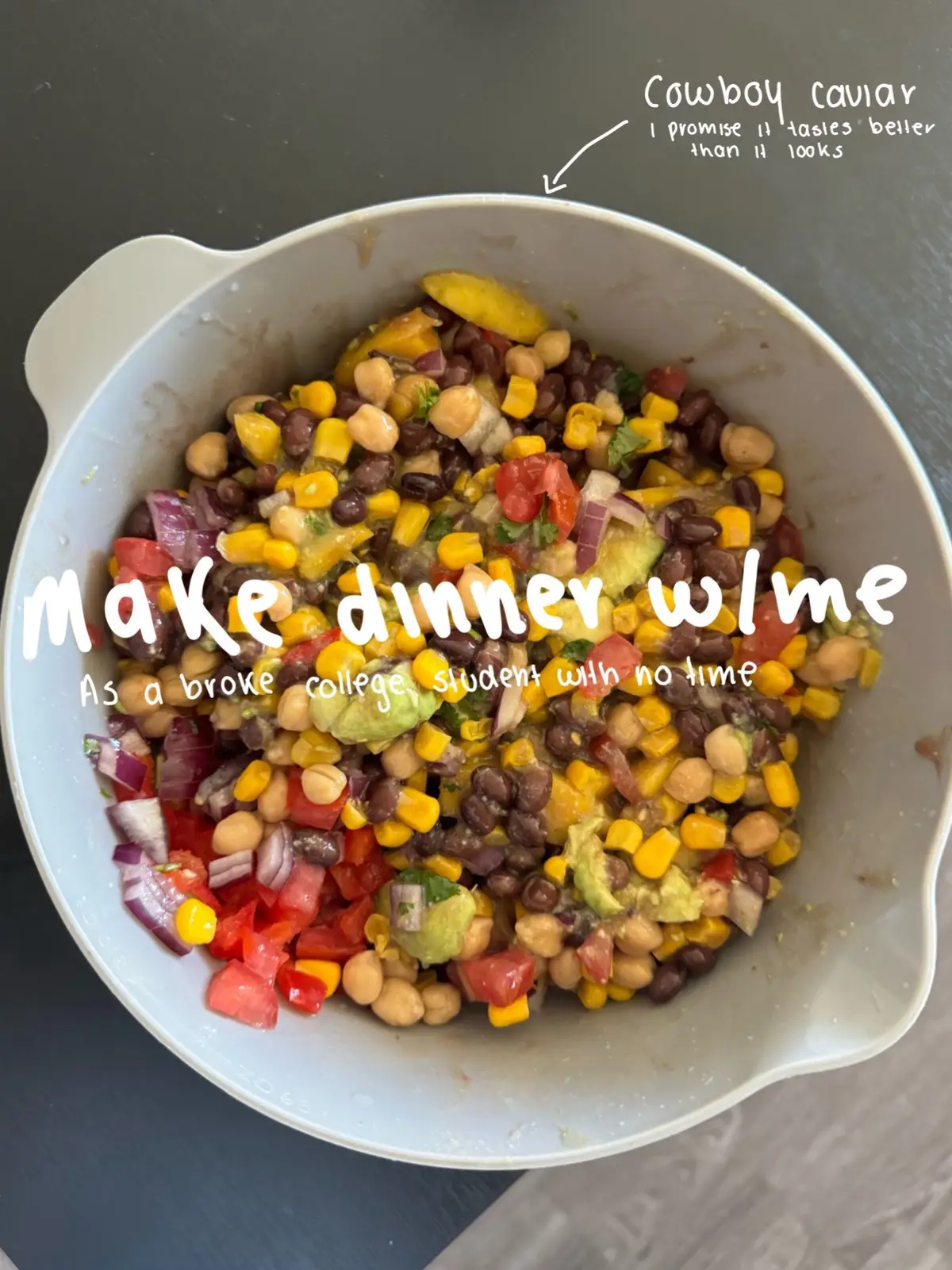 Todays meals: Cowboy caviar!🤠 #dinner #cowboycaviar #collegemeals #cheapmeals #cooking #fyp 