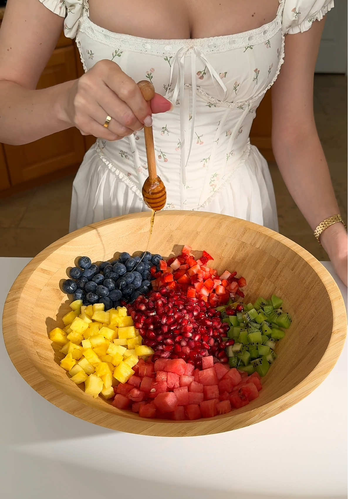 Hydrating Fruit Salad with Honey & Mint (Meal Prep Friendly | No Refined Sugar | Vitamin-Rich & Refreshing) 🍉 Ingredients (Serves 3-4):  • 1 cup watermelon, small cubes  • 1 cup pineapple, small cubes  • 1 cup blueberries  • 1 cup strawberries, small cubes  • 1 cup kiwi, small cubes  • 1 cup pomegranate seeds  • 1 tsp lemon juice  • 1 tsp raw honey  • Fresh mint leaves (a few, finely chopped) 🧑‍🍳 Instructions:     1️⃣ Place all chopped fruits into a mixing bowl.  2️⃣ In a small cup, mix together the lemon juice and honey.  3️⃣ Pour the dressing over the fruit.  4️⃣ Add chopped mint leaves and gently toss to combine.  5️⃣ Serve immediately or chill for 15–30 minutes before enjoying. ⸻ 🌟 Benefits of This Dish: 	•	Loaded with vitamins, fiber, and hydration from colorful fruits 	•	Great option to support a light reset or cool-down snack 	•	Can be a refreshing addition to a brunch, picnic, or meal prep plan 	•	Mint and lemon add a natural freshness and help balance flavors ⸻ 💡 Tips & Storage: 	•	Best enjoyed within 24 hours for ideal texture and taste 	•	Store in an airtight container in the fridge for up to 2 days 	•	Add extra lemon juice before storing to help preserve color 	•	Chill the bowl before serving for an extra refreshing feel ⸻ ✨ Great For: 	•	Summer snack prep 	•	No-cook meal additions 	•	Brunch trays or healthy gatherings 	•	Quick way to enjoy more fruit during the week #️⃣ Hashtags  #HydratingFruitSalad #SimpleFruitRecipe #MealPrepSnack #VitaminRichFoods #CleanEatingDessert #NoSugarFruitBowl #PineappleSalad #SummerMealPrep #LemonHoneyMint #ColorfulFruitBowl