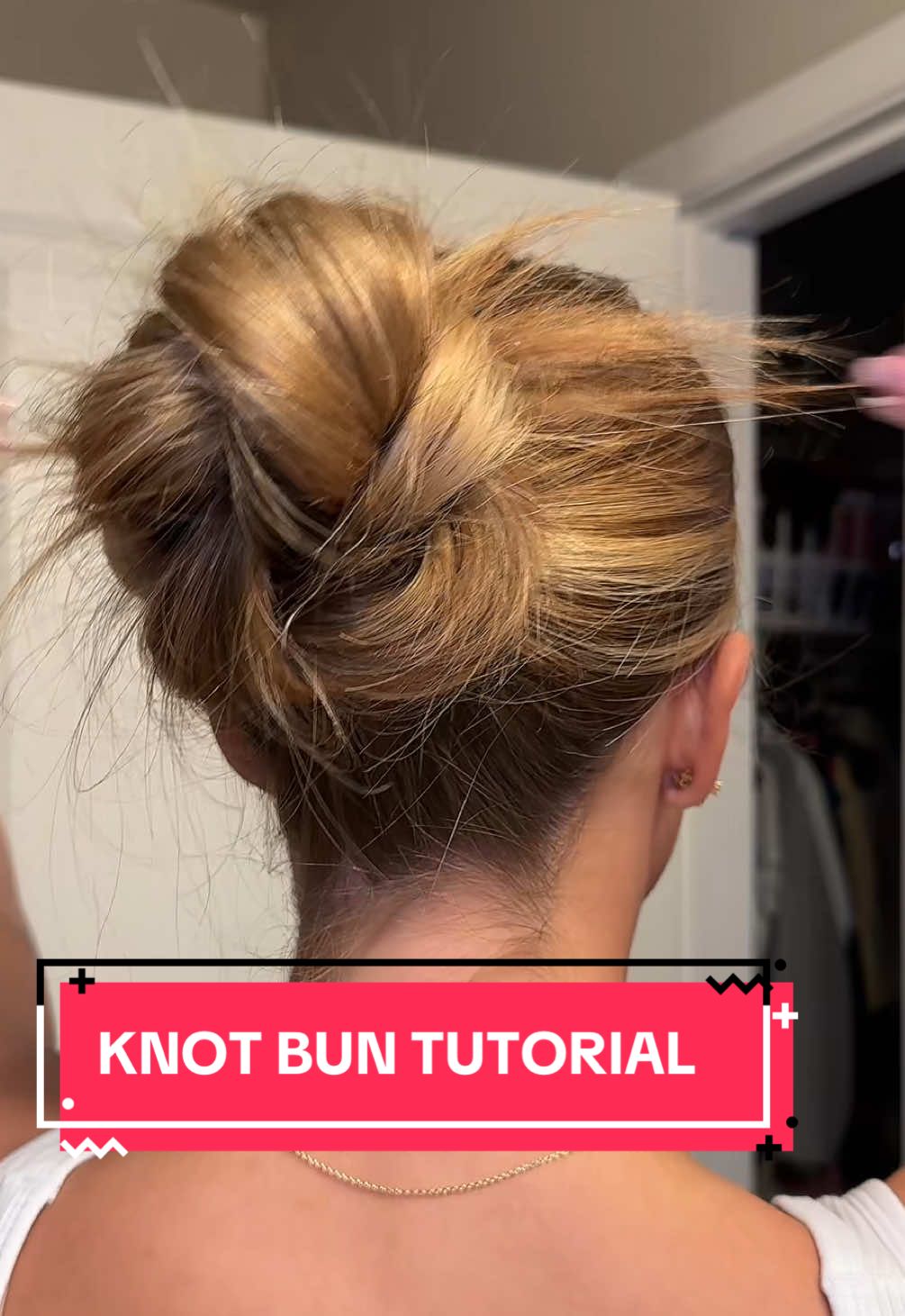 easy hair for any occasion! #Hair #hairtok #Bun #knotBun #CuteHairstyle #EasyHairstyle #Hairstyles #Tutorial #HairTutorial 