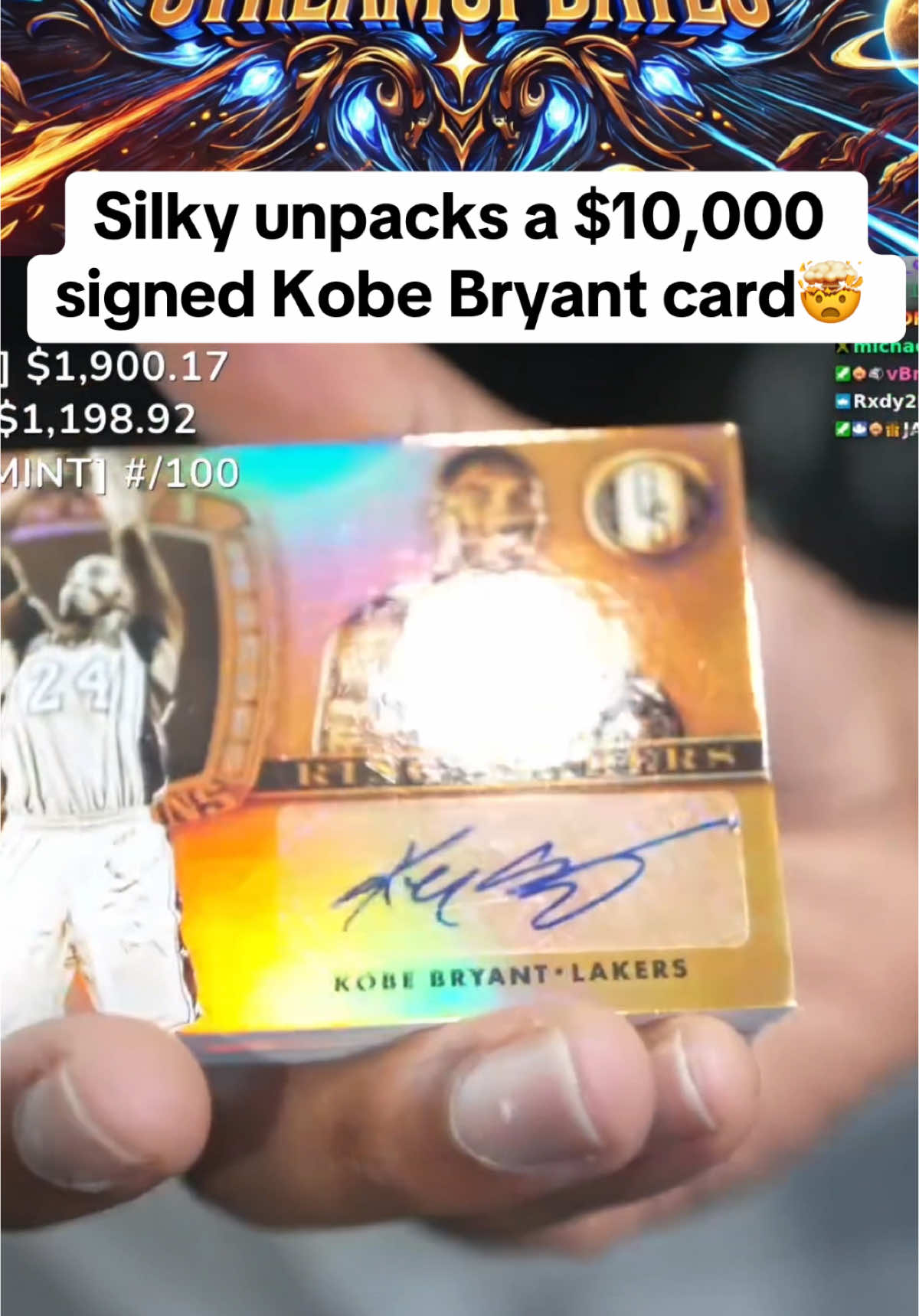 Silky unpacks a $10,000  signed Kobe Bryant card🤯 #faze #silky #kobebryant #kaysan #fazesilky #silkyclips 