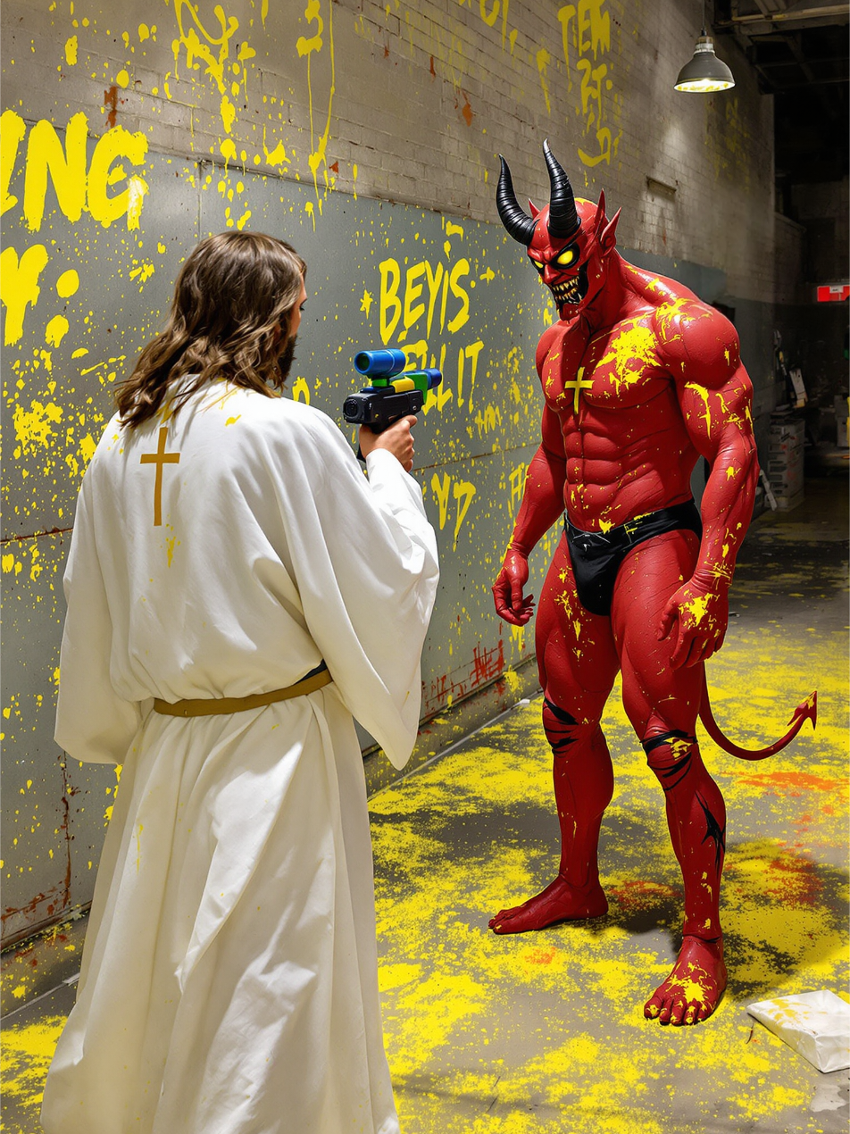 Jesus ist King #jesus #viral #paint #paintball #shot #devil #amen #fy #explore #reels #jesuslovesyou #foryou #fyp #foruyou #trends 