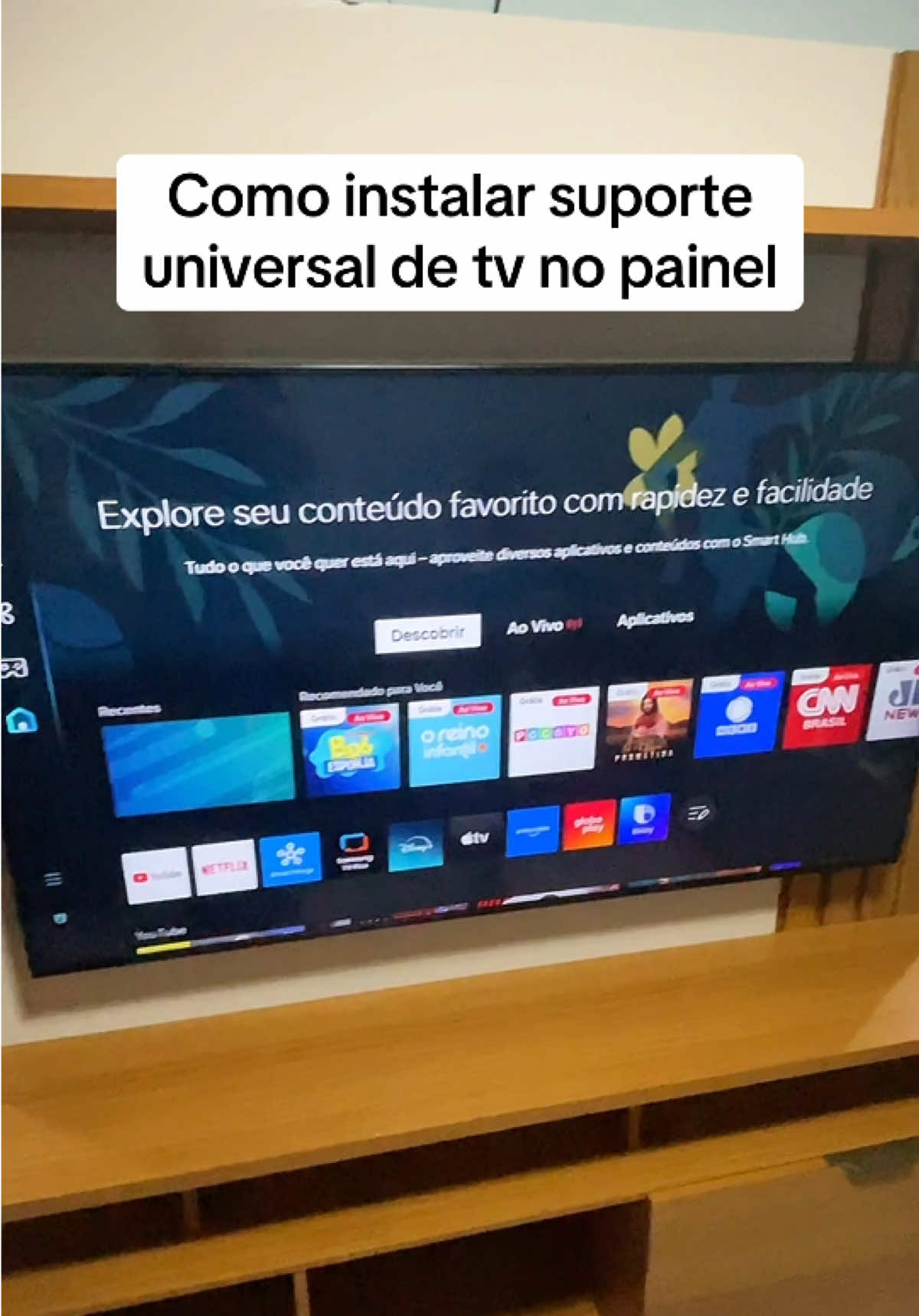 Passo a passo de como instalar Suporte de tv no painel com suporte universal e pasta dente. #dica #dicasultilodades #utilidades #dicas 