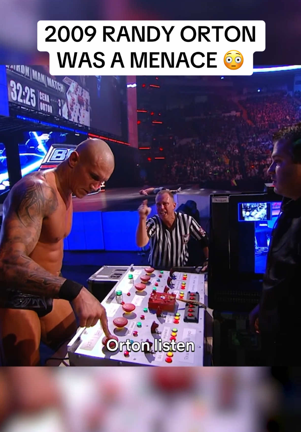 2009 Randy Orton really tried to set the pyro off on John Cena 😳 AN ABSOLUTE MENACE.  #WWE #WWEonNetflix #JohnCena #RandyOrton 
