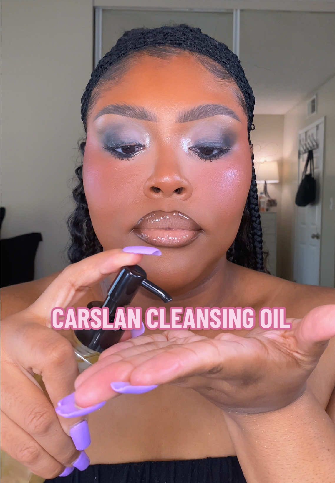 The NEW @carslan_us cleansing oil is that girllll 🤩🫧  #AD #carslan #makeupremover #makeupremoval #skincareroutine 