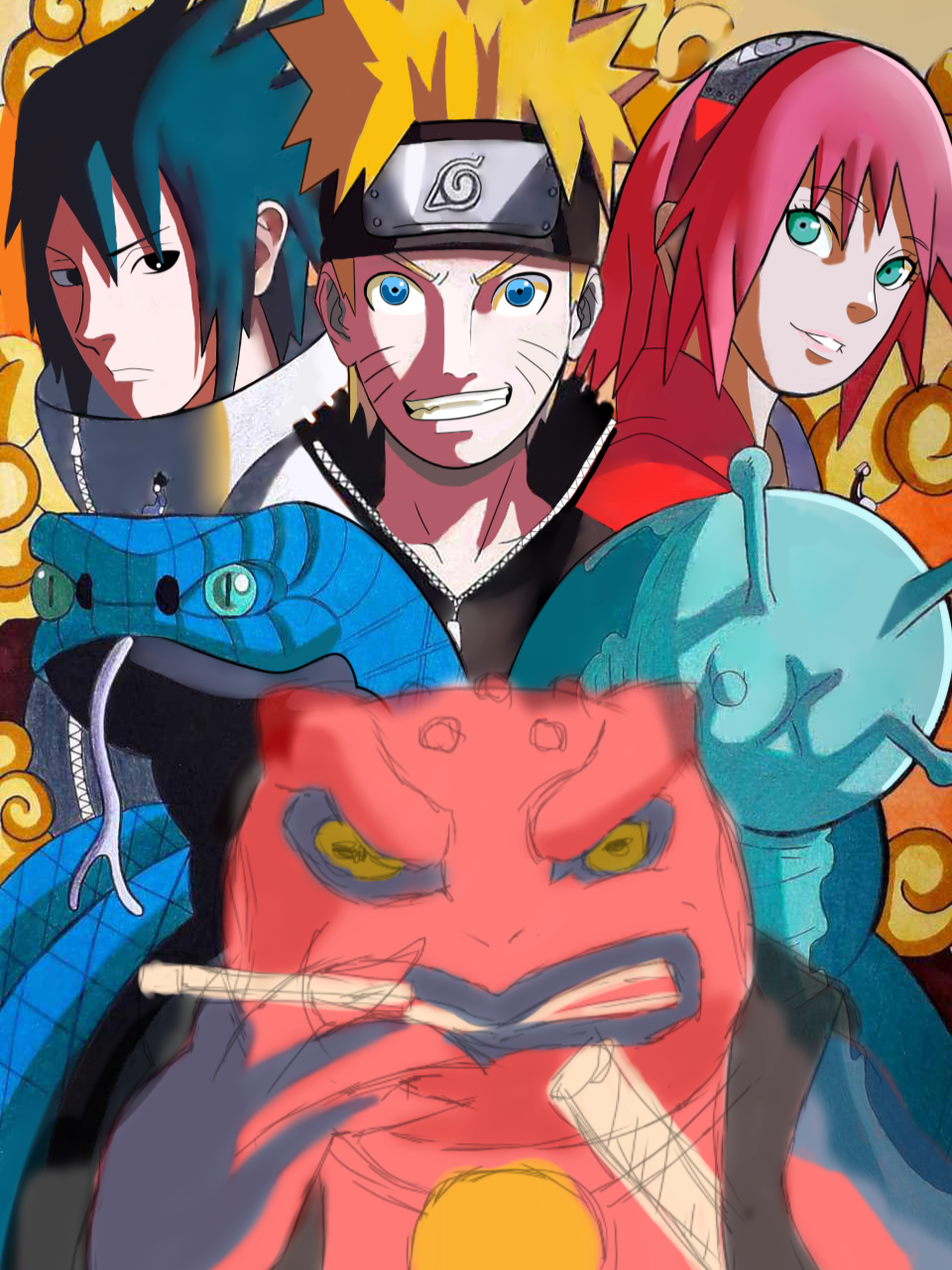 Naruto Team 7 - Sketh #Sketh #narutoshippuden #Sasuke #NarutoUzumaki #SakuraHaruno #ilustração