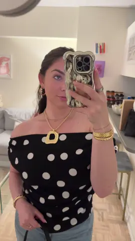 What I’m wearing tonight out in nyc 🖤#ootn #whatimwearing #polkadots 