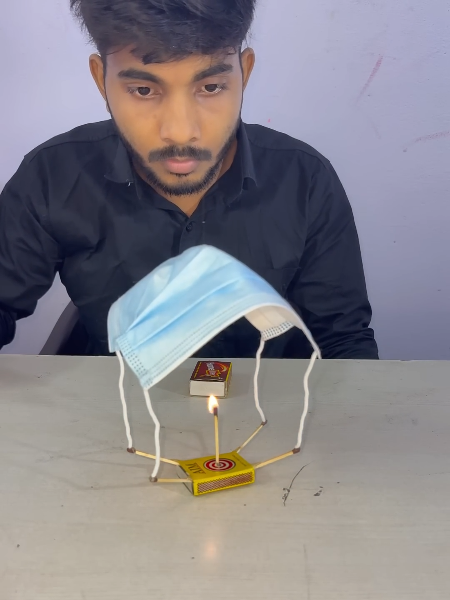 respect 😱🔥! Flying face mask in air #tiktok #Science #experiment #usa #DIY #satisfying #viral 