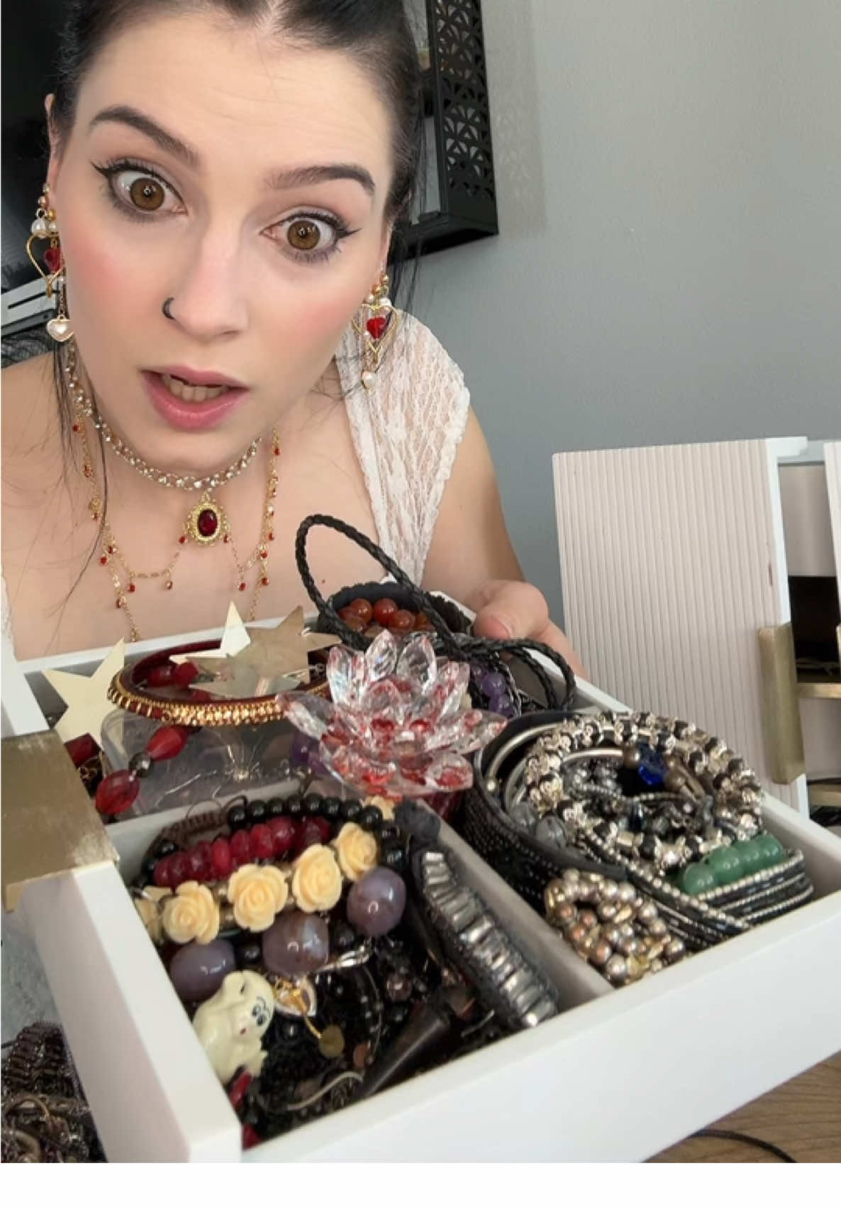 FROM AUSTRALIA?!!! ITS SO GOOD! @RizzlesTreasuresTrinkets  FILLED THIS JEWELRY BOX! Here is part 3!! ❤️#jewelrytiktok #foryewwww #trendingvideo #fypシ゚viral #mysteryjewlerygirl #supportsmallbusiness #crystals #mysterybox #accessories #jewleryhaul #mystery #jewelry #jar  #box #alttiktok #crystalsoftiktok #handmadejewelry #unboxing #crystaltok 