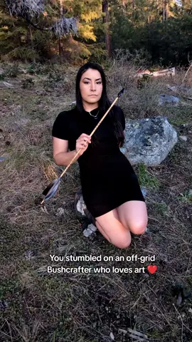 She loves to make obsidian arrows in the woods #backcountry #flintknapping #survival #forest #pnw #stonetools #arrowhead #ceremony #folk #wildwoman #offgrid #DIY 
