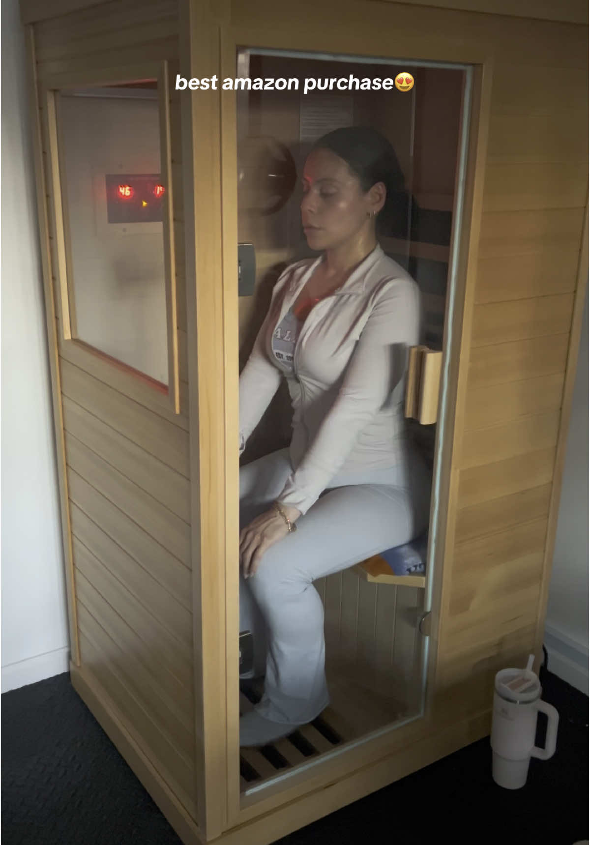 one of my new favorite additions to my wellness routine has been this infrared sauna from Amazon 🥵 I originally saw it on here and it did not disappoint 🙂‍↕️ #sauna #unboxing  OUTEXER Far Infrared Sauna Home