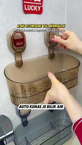 Dinding rumah selamat, sebab rak ni tak perlukan drill langsung!#suctioncup #storagerack #rakserbaguna #bathroomorganization #bathroomrack #rakviral #raktoilet #rakdapur #berbaloi 