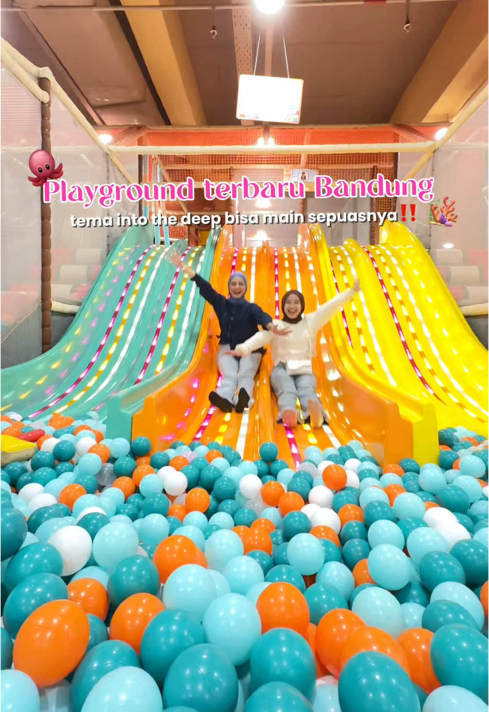 Di tag lokasi cuma 80rb aja, playgroundnya luas bgt dengan tema dalam lautan yg colorful🐙🪸  #playground #playgroundbandung #playgroundfestivalcitylink #playgroundbaru #playgroundjoynfun #joynfunbandung #gamemaster 