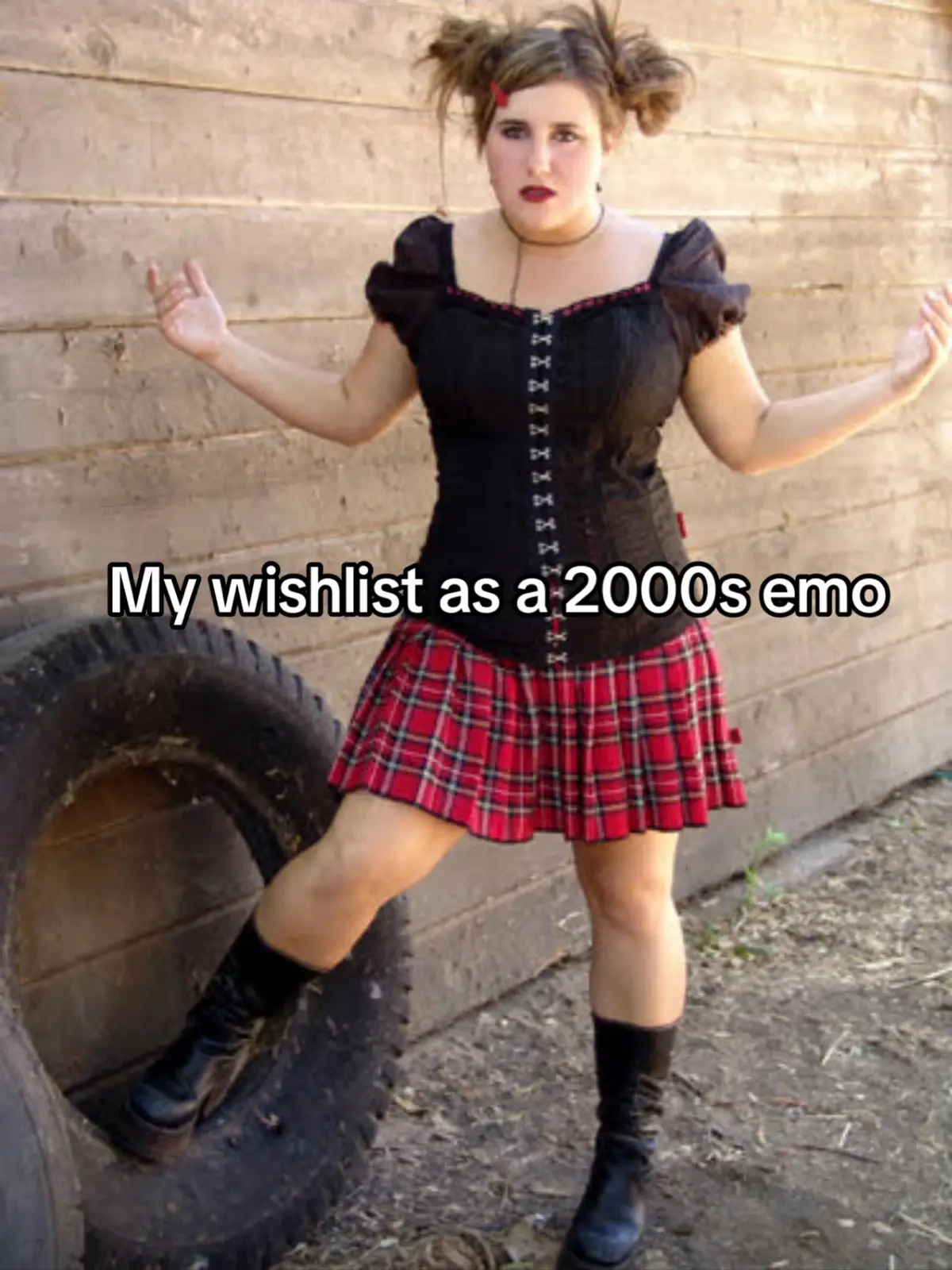 Throwback to my not-so-hardcore emo days — but trust me, my playlist was still on point. This photo is actually from one of my very first character shoots — and I was pumped to play around with  the secret emo side of myself!  Swipe to see my ultimate 2000s emo wishlist: the merch, the style, and the angst I could only dream of back then. From studded belts to band tees I begged my parents for… if you know, you know. Because let’s be real — we never really outgrow our emo phase, we just accessorize it differently. What would have been on your emo wishlist back in the day? #EmoKidForever #2000sVibes #SceneQueen #EmoThrowback #MusicSavedMyLife #ThrowbackThursday #StillEmo 