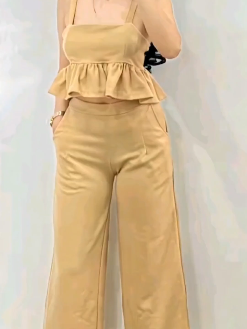 Discover ultimate comfort and effortless style with our Cyrene Terno Pants! Crafted from quality crepe fabric with a comfortable garterized waist, these trending overalls are perfect for everyday wear. Upgrade your womenswear collection with this versatile and chic trouser lady style. Shop now and experience the perfect blend of comfort and fashion! #TernoPants #ComfyOutfit #WomensFashion #TrendingNow #CrepeFabric #GarterizedWaist #Overalls #TrouserLady #StyleSuits #AffordableFashion #ShopNow