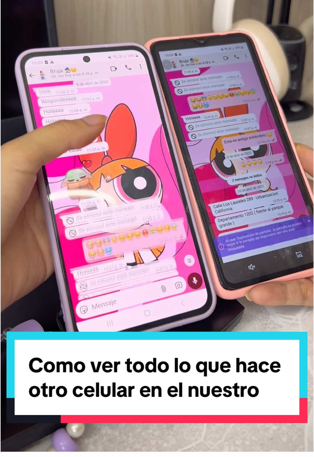 Te encantará esta aplicación para ver todo lo que hace otro celular y todas las increíbles funciones que tiene 📱💖🔎 #trucosparacelular #tecnologia #trucosandroid #parentalcontrol #duplicarpantallaandroid #foryoupage 