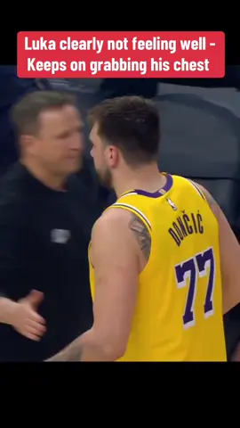 #lukadoncic not feeling well for the #lakers #NBA #basketball #lebron 