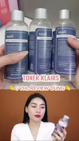 Toner Dear Klairs - thích hợp dùng dùng với treatment🌱. Hỗ trợ phục hồi, cấp ẩm, làm dịu da ✨ c VHL review dùng👏 #klairs #dearklairs #klairsvn #tonerklairs #dearklairstoner #nuochoahong #halinhofficial #halinhreview #vohalinh #skincare #skincaretips #beauty #lamdep #xh #fyp 