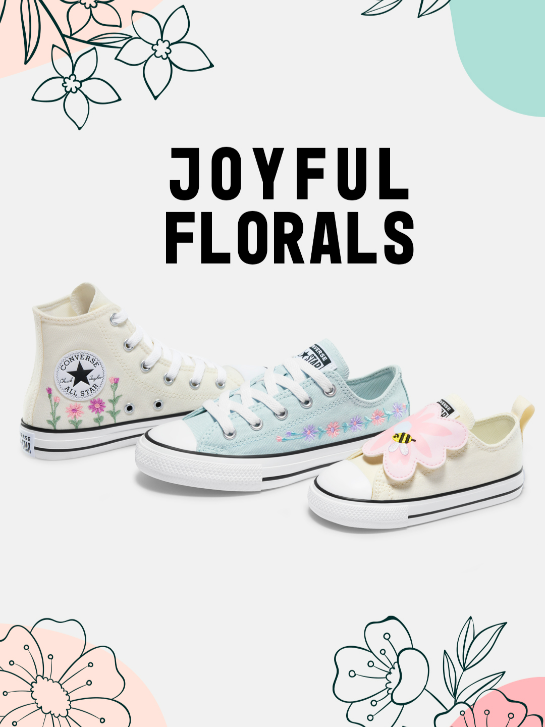 Explora y brilla con alegría: Chucks florales para cada aventura. ✨ ¡Descúbrelos en el link de la bio! #conversemexico #conversefloral