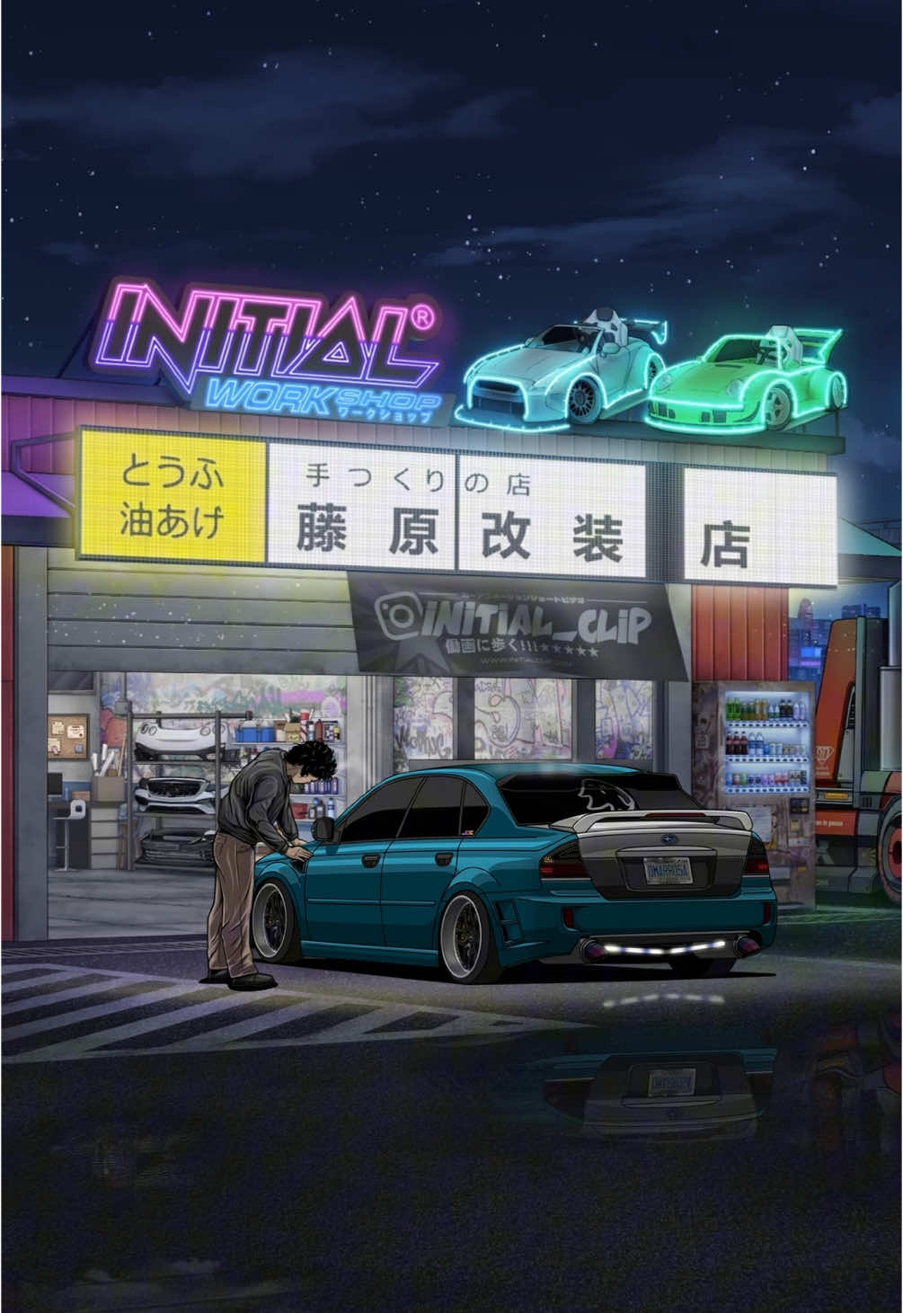 INITIAL’S WORKSHOP 【 ワークショップ 】 (53/100) Limited Edition  - 4K Portrait Version for Reel / Tiktok, Smartphone Subary Legacy animation work special made for @umarrosa Thanks for your commission 🫱🏼‍🫲🏽 #subaru #subarulegacy #legacy #subie #subaruwrx #wrxsti #wrx #subaruimpreza #carmodification #garage #drift #stance #carculture #carlifestyle #jdm #lowered #bagged #slammed #static #wallpaper #livewallpaper #wanganmidnight #initialD #initialclip