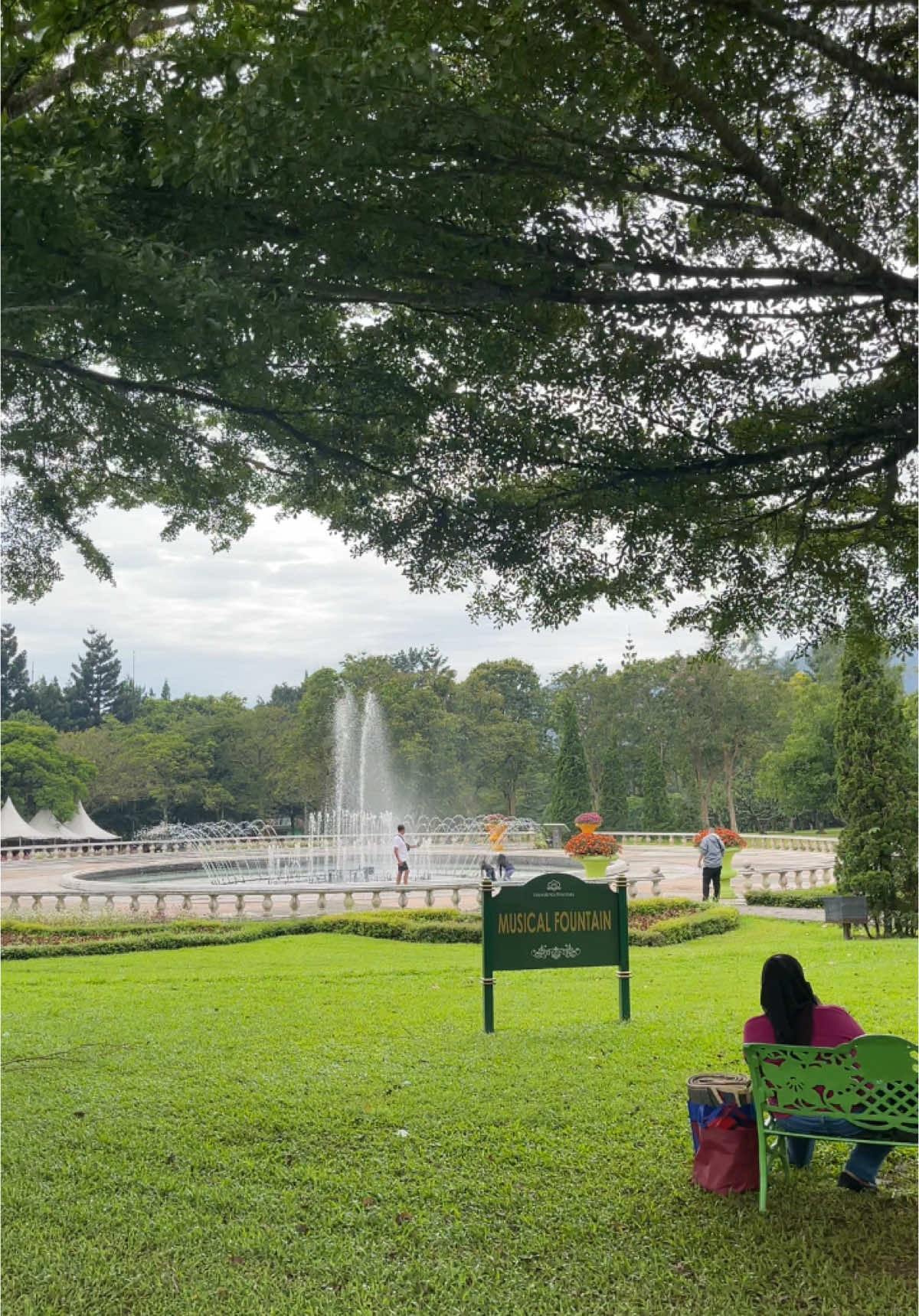 Air terjun menari Taman Bunga Nusantara #tamanbunga #tamanbunganusantara #puncak #cianjur #wisatabogor 
