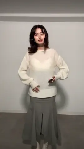 シースルートップスとペンシルスカートで春スタイルに☆ #大人シンプル #大人コーデ #大人可愛い#可愛い女の子 #モノトーンコーデ #アパレル店員 