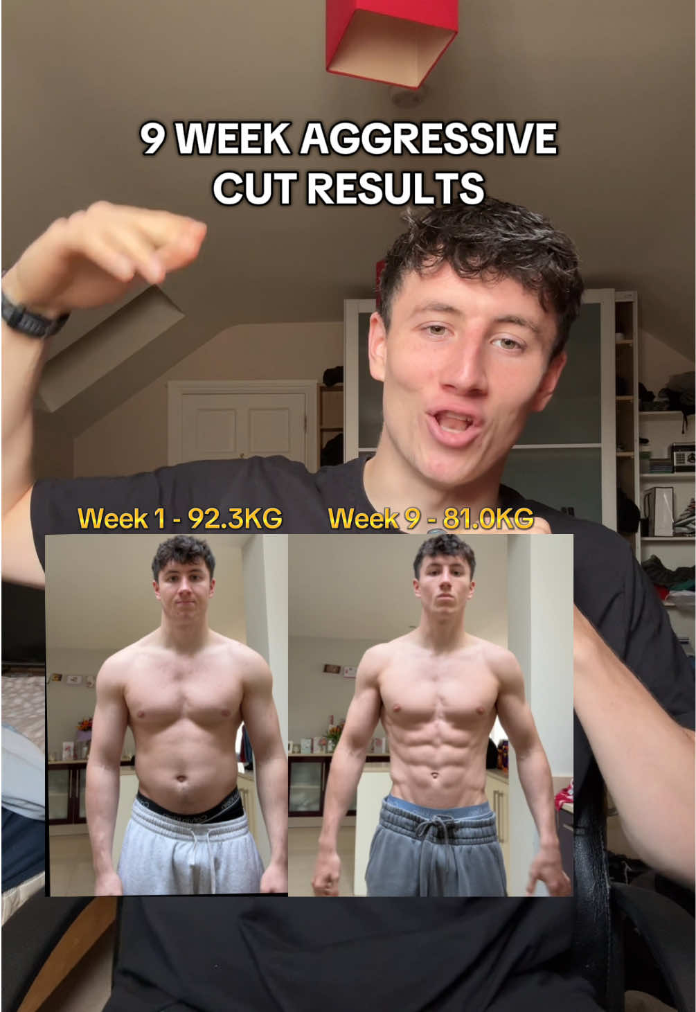 How to do an aggressive cut (the right way): Over the past 9 weeks, I dropped 11kg by being strategic — not reckless. If you want to lose fat fast, here’s what matters: 	•	Set calories low, but still high enough to fuel training and recovery. 	•	Prioritize high protein to hold onto muscle. 	•	Train hard 4–5x a week — don’t just “diet and hope.” 	•	Get 10k+ steps per day to keep fat loss moving without burning out. 	•	Sleep well, manage stress, and stay consistent even when motivation dips. Aggressive cuts work if you do them properly and stay locked in. If you’re unsure where to start or you need accountability, DM me for 1:1 coaching and I’ll guide you through your transformation. 🫡 #fyp #gym #GymTok #weightloss #fatlosstips #fatlosstransformations #weightlosstransformation #Fitness 