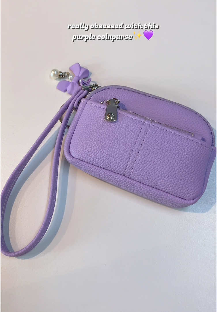 a very spacious coinpurse💕 laminated ids also fit here!#wallet #coinpurse #wristlet #purse #puleather #spacious #walletforwomen #walletfinds #purple #purplelover 