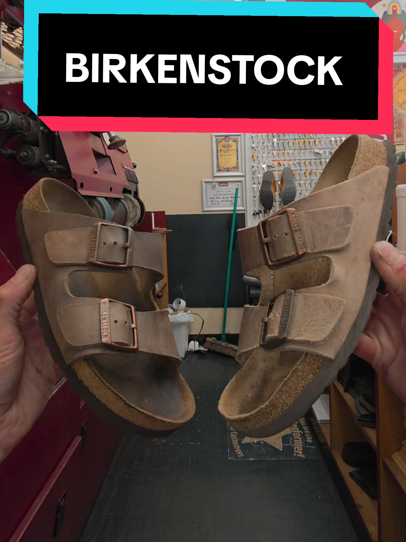 Bringing LIFE BACK to BIRKENSTOCKS #birkenstock #birkenstockrepair #cobbler #cobblerg #shoerepair #craft 