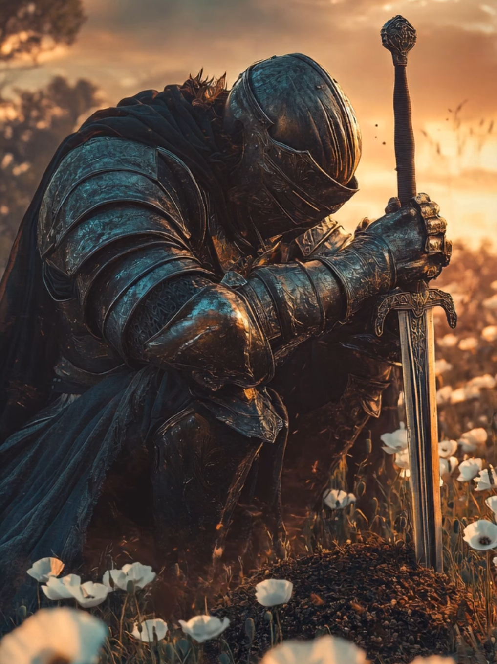 A knight's sorrow. #fyp #fantasy #darkfantasy #knight #knights #medieval #ai #aicontent #aivideo #aigenerated #aicommunity 