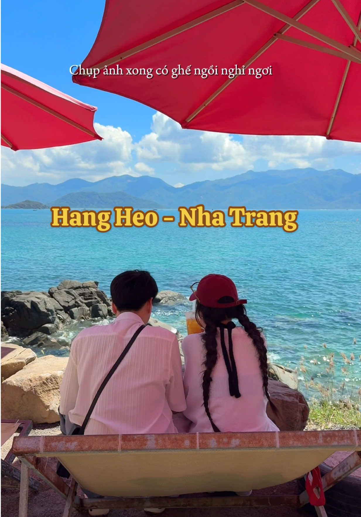 Hang Heo - Nha Trang 🍃  Một địa điểm du lịch mới tại Nha Trang cảnh đẹp, nước biển trong xanh, gió mát, có chỗ ngồi nghỉ ngơi. Đánh giá 8/10 vì uống cốc trà đào không ngon 🌚