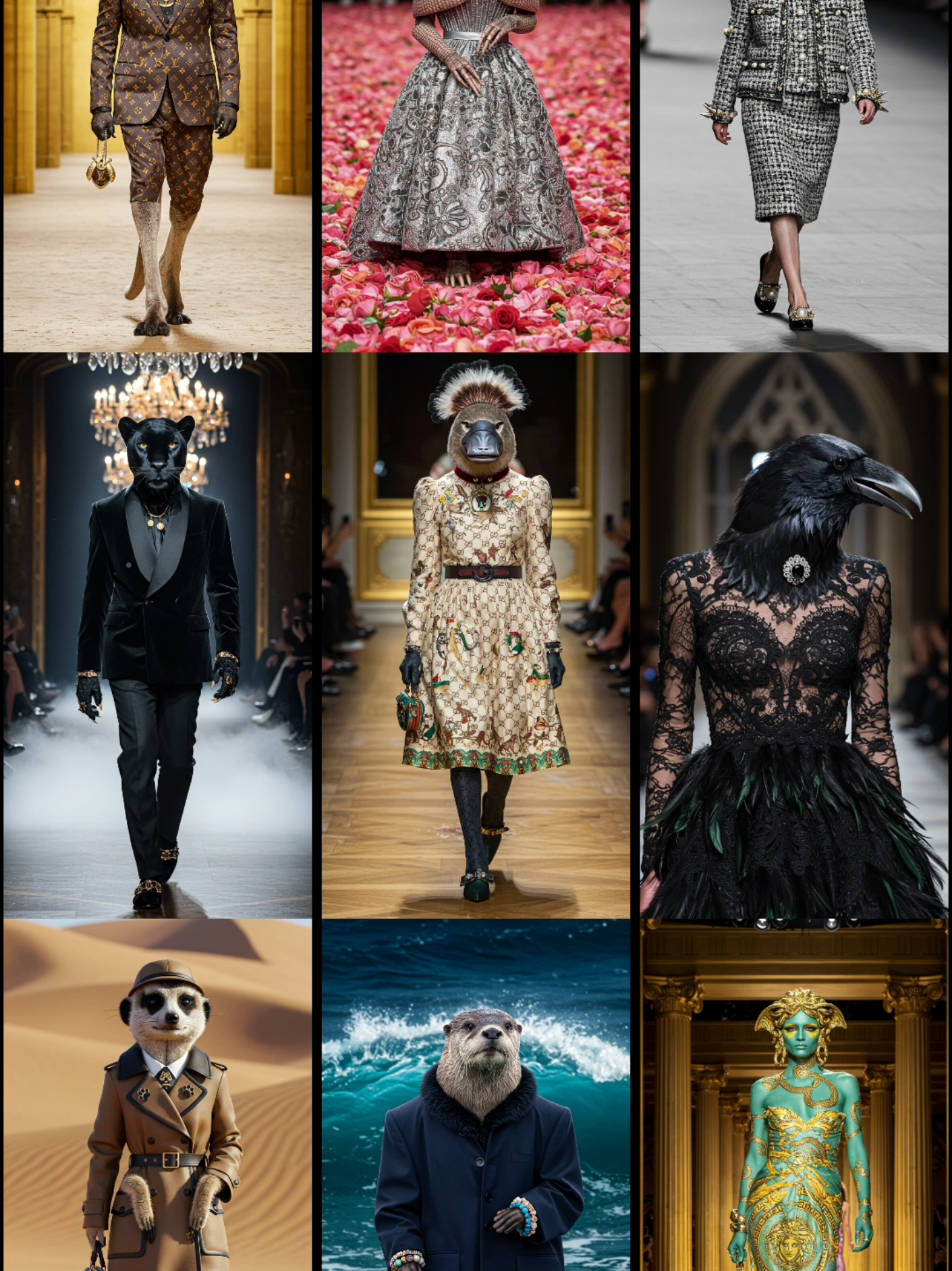 AI Animals Gone FaSHioN 4 - The Best of Funny Animal 🤯 #ai #aivideo #aiart #cute #vote #funnyanimals #shorts  #CuteAnimals #fashion @legendsonpaws