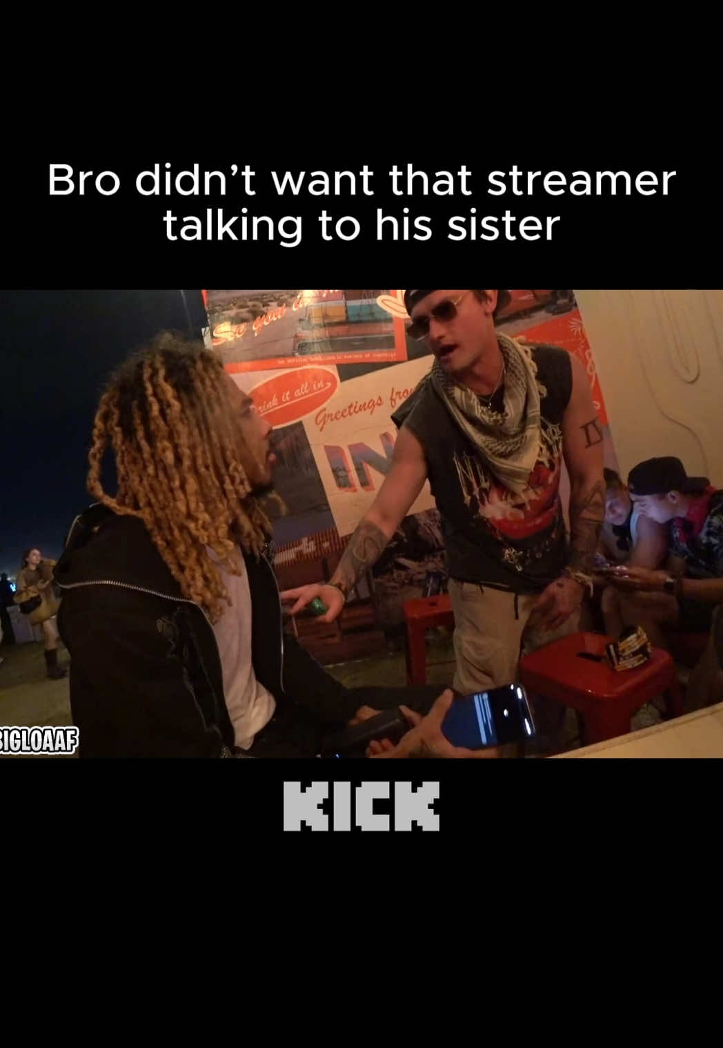 Bro didn’t want that streamer talking to his sister #streamer #coachella #fyp 