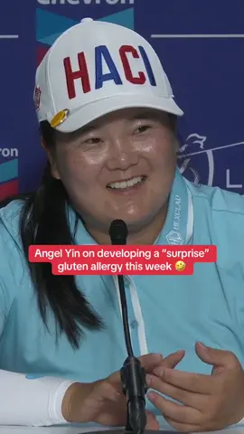 Angel Yin developed a surprise gluten allergy before the Chevron Championship - waking up early Thursday morning in extreme pain.  It hasn’t stopped her from getting into the top-10 after two rounds. Don’t worry, she plans on “beating it.” 🤣