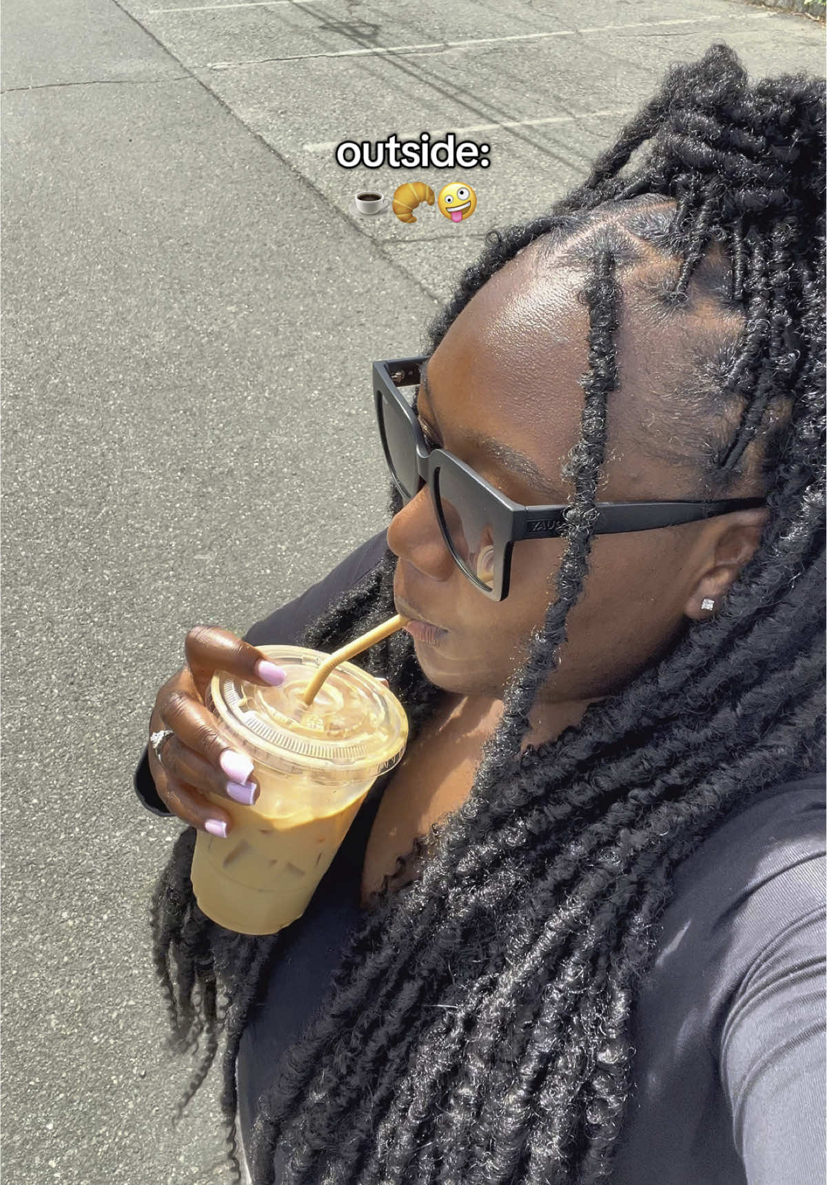 my version of outside 🤪 #comewithme #girlhumor #coffeeaddict #hairtok #girltok #relatable 