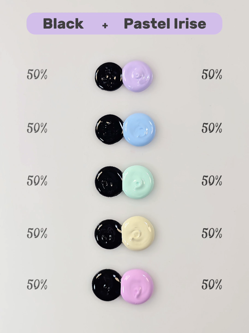 Black With Different 5 Pastel Color Mixing 🌈 😍 #colormixing #paintmixing #painting #asmr #colors #reels #miniartzone #satisfying #colorshades #art #black 