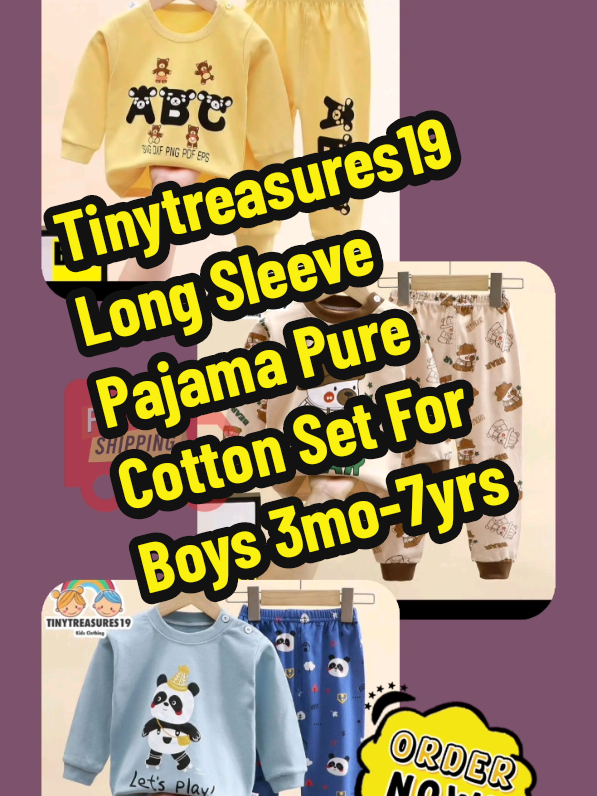 Tinytreasures19 Long Sleeve Pajama Pure Cotton Set For Boy's 3mo-7yrs Soft And Skin Friendly Fabric  #longsleeve  #pajama  #cotton  #boys 