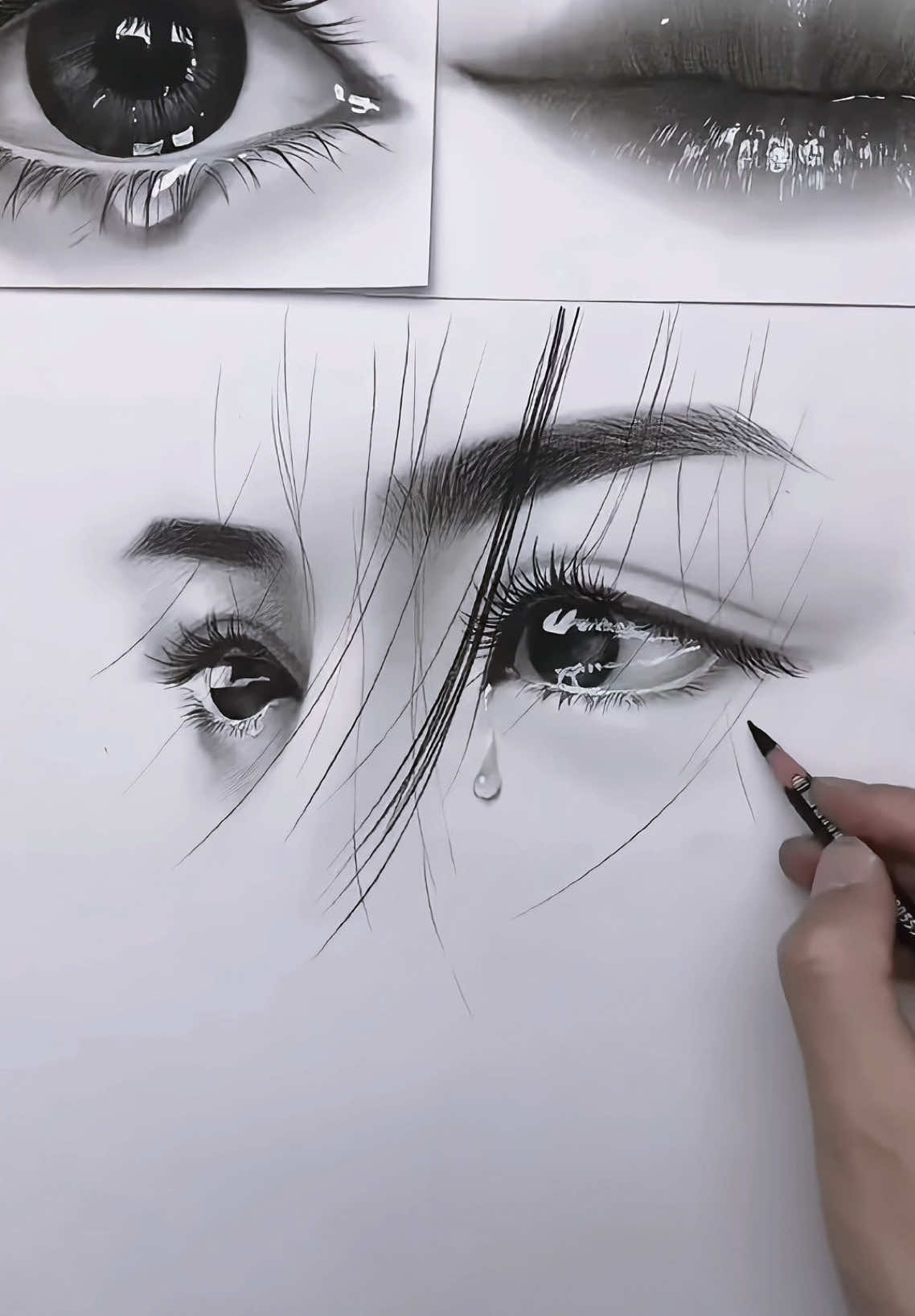 Nui cười cố dấu đôi mi buồn...#foryou #52hz🐋 #trending #vetranhnghethuat #tiktok #drawing 