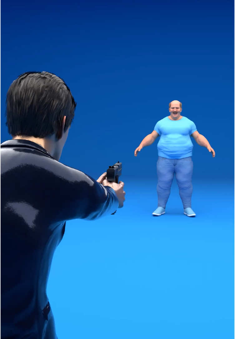 Se Sparassi ad Una Persona Molto Grassa? 😨 #3d #3danimation #blender #3dart #foryoupage #fy #fyp #zackdfilms 