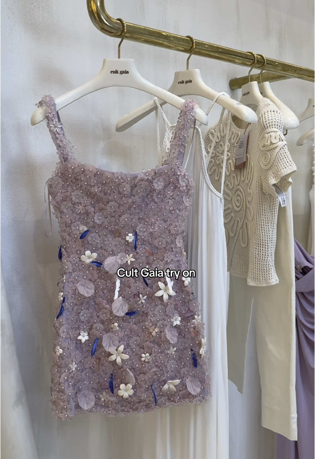 The cult Gaia in Miami is so beautiful 🤍 #cultgaia #tryonwithme #cultgaiadress #springdresses #luxuryshopping #shopwithme #miamishopping 