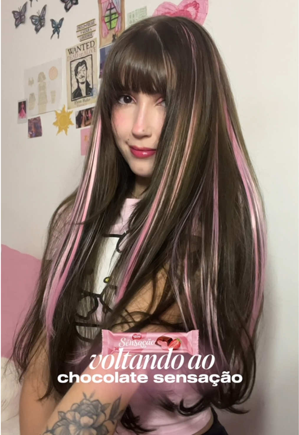 então faço ou não faço? me senti malvada enganando vocês no início do vídeo KKKKKKKKK to pensando seriamente em pintar 🌸🎀👛 #cabelorosa #pintandocabelo #mechasrosa #shopee #cabelo 