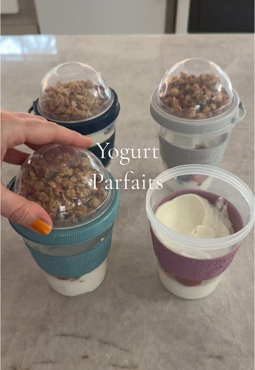 Yogurt parfaits 🍓🫐 perfect to grab on busy mornings 🤗 #restock #restockasmr #yogurt #parfait #easybreakfast #breakfastideas #asmr #asmrsounds 