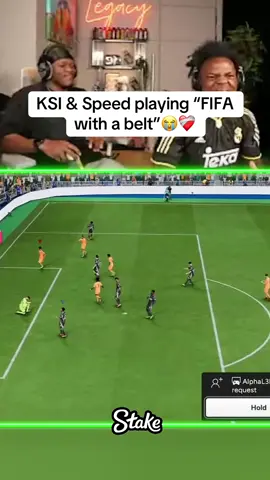 KSI & speed playing fifa with a belt  #Ishowspeed #speed #fyp #foryou #foryoupage #viral #ishowspeedclips ishowspeed speed ksi #ksi #jj #sidemen #uk 