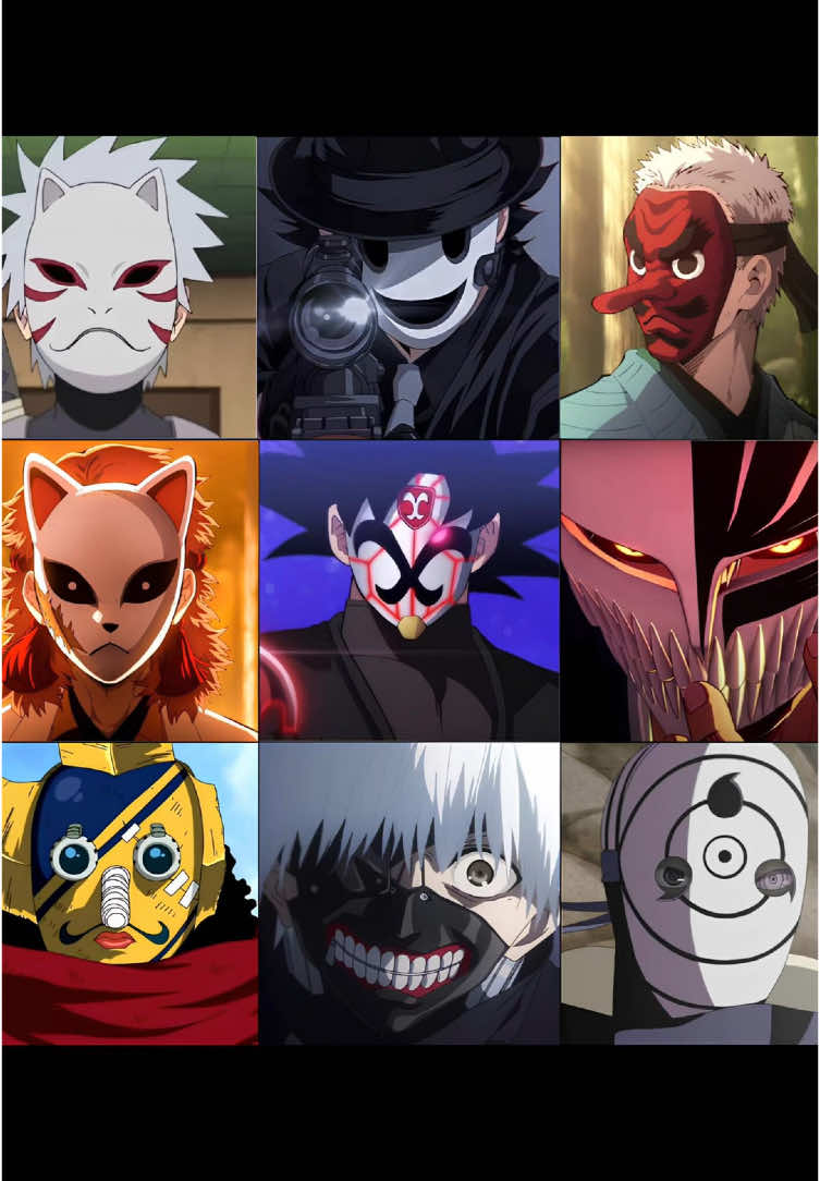 Qual é a máscara mais bonita? #anime #kakashi 