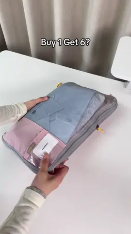 Buy 1 Get 6?🤫6pcs packing cubes fits different kins of clothes,good helper of packing 🔥#bagsmart #packingorders #trip#travel#packwithme #fyp#travel#organizedhome 
