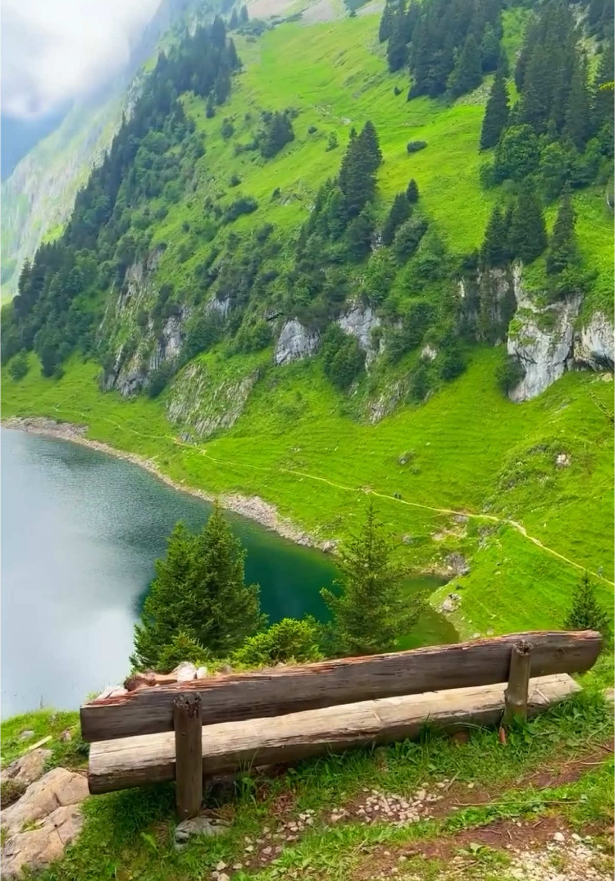 #creatorsearchinsights  بحيرة فالينسي ‏بين سلسلة جبال Alpstein المتفرعة من جبال الألب في ⁧‫#سويسرا‬⁩ 🇨🇭 ‏🔹تعتبر أصغر بحيرة سويسرية وأجملها 💚 . . 📍: Falensee, #switzerland . . 🎥 IG: swisswoow .#foryoupage#foryoupageر #الشعب_الصيني_ماله_حل😂😂 #اكسبلورexplore #اكسبلورر #viral #trending #tiktoktravel #اكسبلورexplore❥🕊#video #foryou  #fypシ