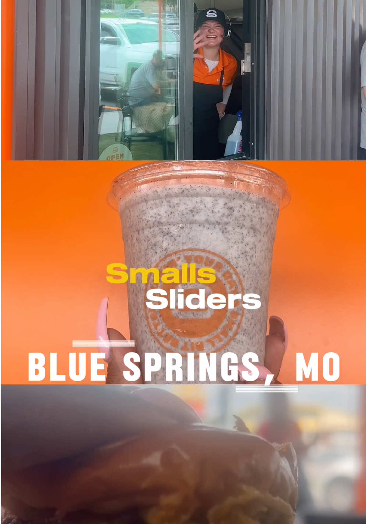 🍔Kansas City just got way tastier!  Backed by NFL legend Drew Brees, KC's newest slider spot  @smalls_sliders is opening this weekend! I got to try before the opening and let me tell you the sliders are next-level delicious, the seasoned waffle fries are dangerously good, and don’t even get me started on the cookies & cream shake (a MUST). 💡Pro tip: get the queso and load up on that “smauce” — trust me. 😌 You’re gonna want to be first in line!! 🙌🏾 Share and Tag a friend you’re bringing with you!😀 📍704 NW Mock Ave  Blue Springs, MO 64014