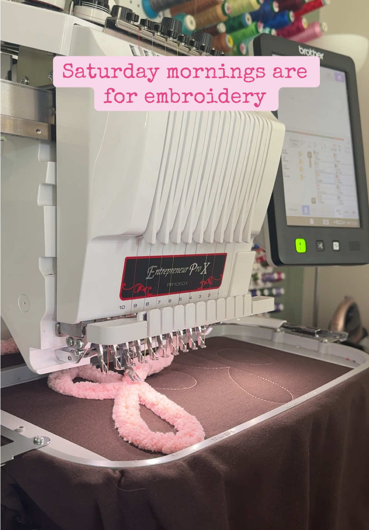 Back at it today #embroidery #SmallBusiness #embroiderymachine #sewingroom 